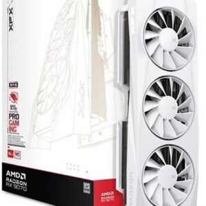 XFX Quicksilver AMD Radeon RX 9070 OC White Gaming Edition Graphics Card, 16GB GDDR6 256-Bit Memory, 2700 MHz Boost Clock, 4096 Stream Processors, 20 Gbps Memory Speed, PCI Express 5.0 | RX-97QICKBW9