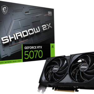 MSI GeForce RTX 5070 12G SHADOW 2X OC Graphics Card, 12GB GDDR7 192-Bit Memory, 2542 MHz Boost Clock, 6144 CUDA Cores, 28 Gbps Memory Speed, PCI Express Gen 5 | 912-V532-011
