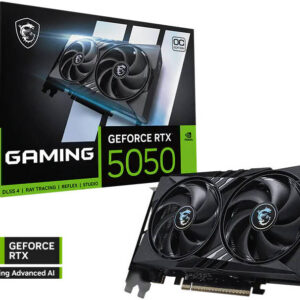 MSI GeForce RTX 5050 GAMING OC Graphics Card, 8GB GDDR6 128-Bit Memory, 2632 MHz Boost Clock, 20 Gbps Memory Speed, 2560 CUDA Cores, PCI Express Gen 5 | 912-V538-009