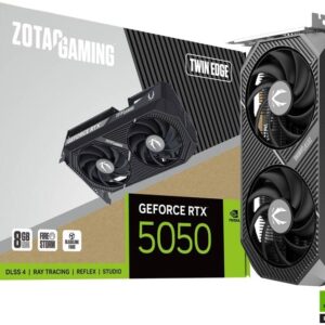 ZOTAC GAMING GeForce RTX 5050 Twin Edge 8GB Graphics Card, GDDR6 128-Bit Memory, 2572 MHz Engine Clock, 20 Gbps Memory Clock, 2560 CUDA Cores, PCI Express 5.0 x8 | ZT-B50500E-10M