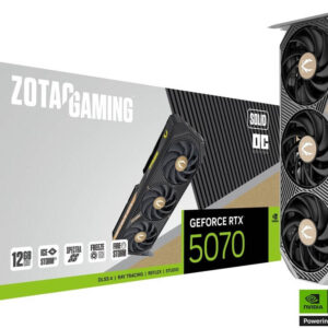 ZOTAC GAMING GeForce RTX 5070 SOLID OC Graphics Card, 12GB GDDR7 192-Bit Memory, 2542 MHz Engine Clock, 28 Gbps Memory Clock, 6144 CUDA Cores, PCI Express 5.0 x16 | ZT-B50700J-10P