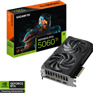 GIGABYTE GeForce RTX 5060 Ti WINDFORCE OC Graphics Card, 16GB GDDR7 128-Bit Memory, 2587 MHz Core Clock, 28 Gbps Memory Clock, PCI-Express 5.0, Black | GV-N506TWF2OC-16GD