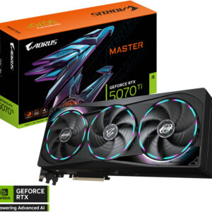 GIGABYTE AORUS GeForce RTX 5070 Ti MASTER Graphics Card, 16GB GDDR7 256-Bit Memory, 2670 MHz Core Clock, 8960 CUDA Cores, 28 Gbps Memory Speed, PCI-Express 5.0 | GV-N507TAORUS M-16GD