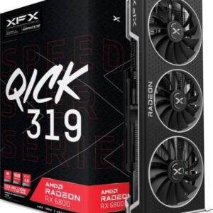 XFX Speedster QICK 319 AMD Radeon RX 6800 16GB GDDR6 Black Gaming Graphics Card, 256-Bit, PCI Express 4.0, HDMI 3 x DP, AMD RDNA 2 | RX-68XLALBD9 / RX-68XLALFD9