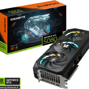 GIGABYTE GeForce RTX 5080 GAMING 16GB Graphics Card, GDDR7 256-Bit Memory, 2617 MHz Core Clock, 30 Gbps Memory Clock, 10752 CUDA Cores, PCI-Express 5.0 | GV-N5080GAMING-16GD