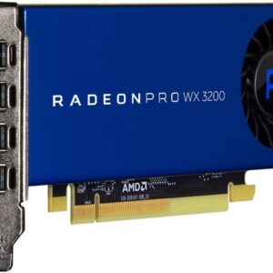 AMD Radeon Pro WX 3200 Graphics Card, 4GB GDDR5 128-bit Memory, 96 GB/s Memory Bandwidth, 640 Stream Processors, PCIe 3.0 x16, 1.66 TFLOPS Single Precision, 4 x Mini DisplayPort 1.4 | 100-506115