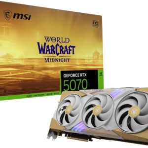 MSI GeForce RTX 5070 World of Warcraft Midnight Light Edition OC Graphics Card, 12GB GDDR7 192-Bit Memory, 2610 MHz Boost Clock, 28 Gbps Memory Speed, 6144 CUDA Cores, PCI Express Gen 5 | 912-V532-256