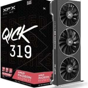 XFX SPEEDSTER QICK 319 AMD Radeon™ RX 6750 XT Core Gaming Graphics Card, 12GB GDDR6 192-Bit Memory, 2600MHz Boost Clock, 18 Gbps Memory Clock, 2560 Stream Processor, Black | RX-675XYJFDP