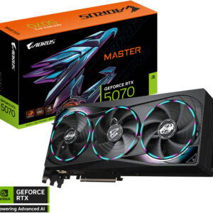 GIGABYTE AORUS GeForce RTX 5070 MASTER Graphics Card, 12GB GDDR7 192-Bit Memory, 2715 MHz Core Clock, 6144 CUDA Cores, 28 Gbps Memory Clock, PCI-Express 5.0 | GV-N5070AORUS M-12GD