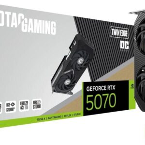 ZOTAC GAMING GeForce RTX 5070 Twin Edge OC Graphics Card, 12GB GDDR7 192-Bit Memory, 2542 MHz Engine Clock, 28 Gbps Memory Clock, 6144 CUDA Cores, PCI Express 5.0 x16 | ZT-B50700H-10P