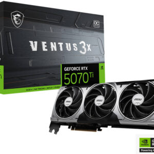 MSI GeForce RTX 5070 Ti 16G VENTUS 3X OC Graphics Card, 16GB GDDR7 256-Bit Memory, 2482 MHz Boost Clock, 8960 CUDA Cores, 28 Gbps Memory Speed, PCI Express Gen 5 | 912-V531-092