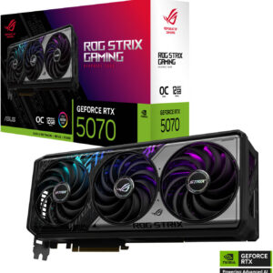 ASUS ROG Strix GeForce RTX 5070 OC Graphics Card, 12GB GDDR7 192-Bit Memory, 2655 MHz Boost Clock, 28 Gbps Memory Speed, 6144 CUDA Cores, PCI Express 5.0 | 90YV0M80-M0NA00