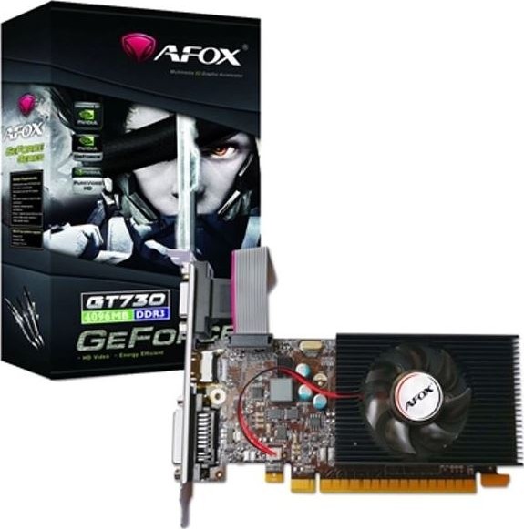 AFOX GT730 4GB 128bit DDR3 Low Profile PCI-E Gen 2.0 Graphics Card 1333MHz 128Bit NVIDIA GeForce | AF7304096D3L6