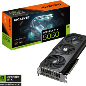 GIGABYTE GeForce RTX 5050 GAMING OC 8G Graphics Card, GDDR6 128-Bit Memory, 2632 MHz Core Clock, 20 Gbps Memory Clock, 2560 CUDA Cores, PCI-Express 5.0 | GV-N5050GAMING OC-8GD