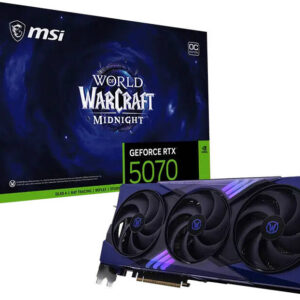 MSI GeForce RTX 5070 World of Warcraft Midnight Void Edition OC Graphics Card, 12GB GDDR7 192-Bit Memory, 2610 MHz Boost Clock, 28 Gbps Memory Speed, 6144 CUDA Cores, PCI Express Gen 5 | 912-V532-255