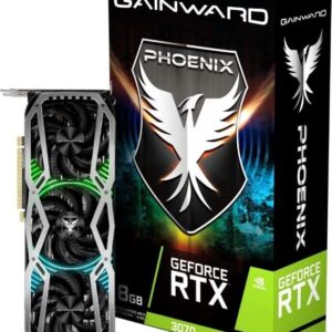 Gainward GeForce RTX 3070 Phoenix V1 Edition Graphics Card, 8GB GDDR6 256 bits Memory, 7000Mhz (14Gbps) Clock Speed, PCI-Express Gen 4 x16, 8 Pin, HDMI, Displayport | NE63070019P2-1041X NON LHR