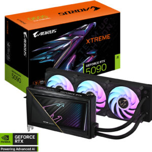 GIGABYTE AORUS GeForce RTX 5090 XTREME WATERFORCE Graphics Card, 32GB GDDR7 512-Bit Memory, 2655 MHz Core Clock, 28 Gbps Memory Speed, 21760 CUDA Cores, PCI-Express 5.0 | GV-N5090AORUSX W-32GD