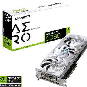 GIGABYTE GeForce RTX 5080 AERO OC SFF Graphics Card, 16GB GDDR7 256-Bit Memory, 2730 MHz Core Clock, 30 Gbps Memory Clock, PCI Express 5.0, White | GV-N5080AERO OC-16GD