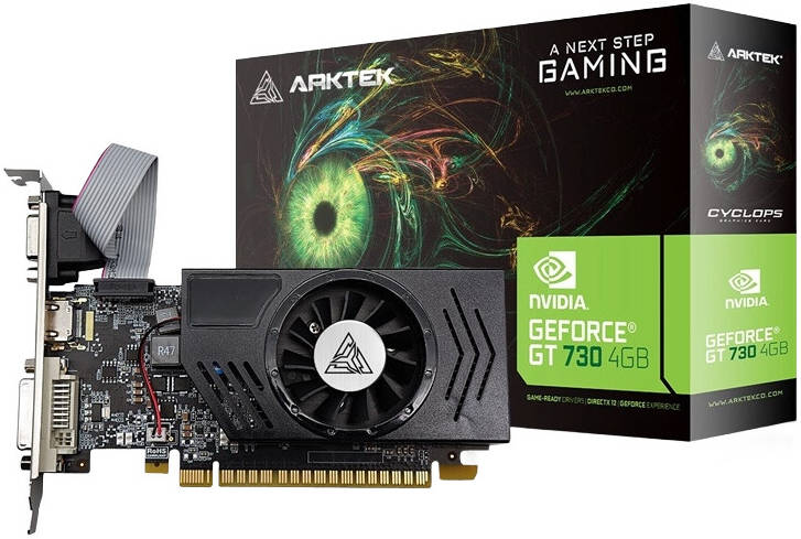 ARKTEK NVIDIA GeForce GT730 4GB Low-Profile Graphics Card, DDR3 128-Bit Memory, 1333 MHz Memory Clock, 96 Stream Processors | GF108-300/400-A1