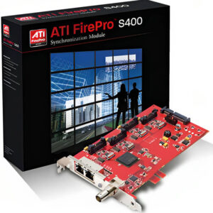 AMD FirePro S400 Synchronization Module, Sync up to 4 GPUs, Single Form Factor, BNC Genlock Input to Use House Clock, Dual RJ-45 to Daisy-Chain Cards, SATA Power, Windows, OS X, and Linux | 100-505981