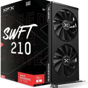 XFX SPEEDSTER SWFT 210 AMD Radeon RX 7600 Core Graphics Card, 8GB GDDR6 128bit Memory, 2655 MHz Boost Clock, 18Gbps Memory Clock, 2048 Steam Processors, PCI-E 4.0, ‍3* DP / 3* HDMI 2.1 | RX-76PSWFTFY