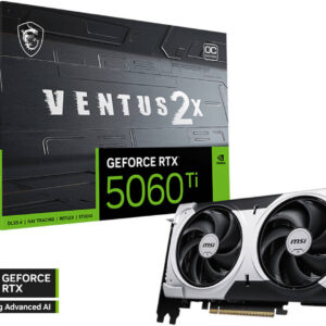 MSI GeForce RTX 5060 Ti VENTUS 2X OC PLUS Graphics Card, 8GB GDDR7 128-Bit Memory, 2602 MHz Boost Clocks, 28 Gbps Memory Speed, 4608 CUDA Cores, PCI Express Gen 5 x16 | 912-V536-024