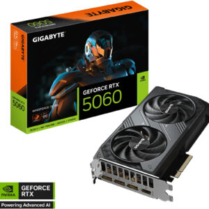 GIGABYTE GeForce RTX 5060 WINDFORCE OC 8G Graphics Card, 8GB GDDR7 128-Bit Memory, 2512 MHz Core Clock, 3840 CUDA Cores, 28 Gbps Memory Clock, PCI Express 5.0 | GV-N5060WF2OC-8GD