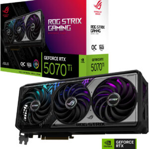 ASUS ROG Strix GeForce RTX 5070 Ti OC Edition Graphics Card, 16GB GDDR7 256-Bit Memory, 2602 MHz Boost Clock, 8960 CUDA Cores, 28 Gbps Memory Speed, PCI Express 5.0 | 90YV0M90-M0NA00