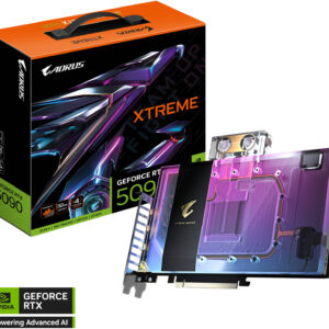 GIGABYTE AORUS GeForce RTX 5090 XTREME Waterforce WB Graphics Card, 32GB GDDR7 512-Bit Memory, 2655 MHz Core Clock, 21760 CUDA Cores, 28 Gbps Memory Speed, PCI Express 5.0 | GV-N5090AORUSX WB-32GD