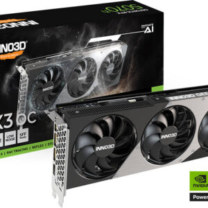 Inno3D GeForce RTX 5070 Ti X3 OC 16GB Graphics Card, GDDR7 256-Bit Memory, 2295 MHz Base Clock, 28 Gbps Memory Clock, 8960 CUDA Cores, PCI Express Gen 5 | N507T3-16D7X-176068N
