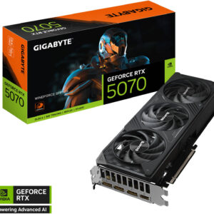 GIGABYTE GeForce RTX 5070 WINDFORCE SFF Graphics Card, 12GB GDDR7 192-Bit Memory, 2512 MHz Core Clock, 6144 CUDA Cores, 28 Gbps Memory Clock, PCI Express 5.0 | GV-N5070WF3-12GD