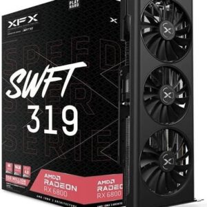 XFX Speedster SWFT 319 AMD Radeon™ RX 6800 CORE Gaming Graphics Card, 16GB GDDR6 256 Bit Memory, 2105 MHz Boost Clock, 16 Gbps Memory Clock, 3840 Stream Processors, Black | RX-68XLAQFD9