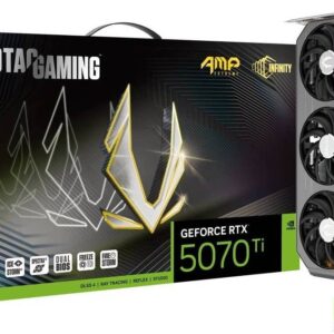 ZOTAC GAMING GeForce RTX 5070 Ti AMP Extreme INFINITY Graphics Card, 16GB GDDR7 256-Bit, 2512 MHz Engine Clock, 28 Gbps Memory Clock, 8960 CUDA Cores, PCI Express 5.0 x16 | ZT-B50710B-10P