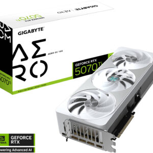 GIGABYTE GeForce RTX 5070 Ti AERO OC Graphics Card, 16GB GDDR7 256-Bit Memory, 2588 MHz Core Clock, 8960 CUDA Cores, 28 Gbps Memory Speed, PCI-Express 5.0, White | GV-N507TAERO OC-16GD