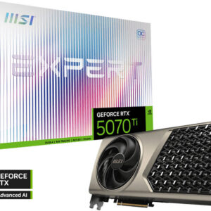 MSI GeForce RTX 5070 Ti 16GB EXPERT OC Graphics Card, GDDR7 256-Bit Memory, 2580 MHz Boost Clock, 8960 CUDA Cores, 28 Gbps Memory Speed, PCI Express Gen 5 x16 | 912-V531-450