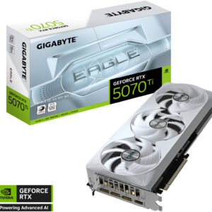 Gigabyte GeForce RTX 5070 Ti EAGLE OC ICE SFF Graphics Card, 16GB GDDR7 256-Bit Memory, 2542 MHz Core Clock, 28 Gbps Memory Speed, 8960 CUDA Cores, PCI Express 5.0 | GV-N507TEAGLEOC ICE-16GD