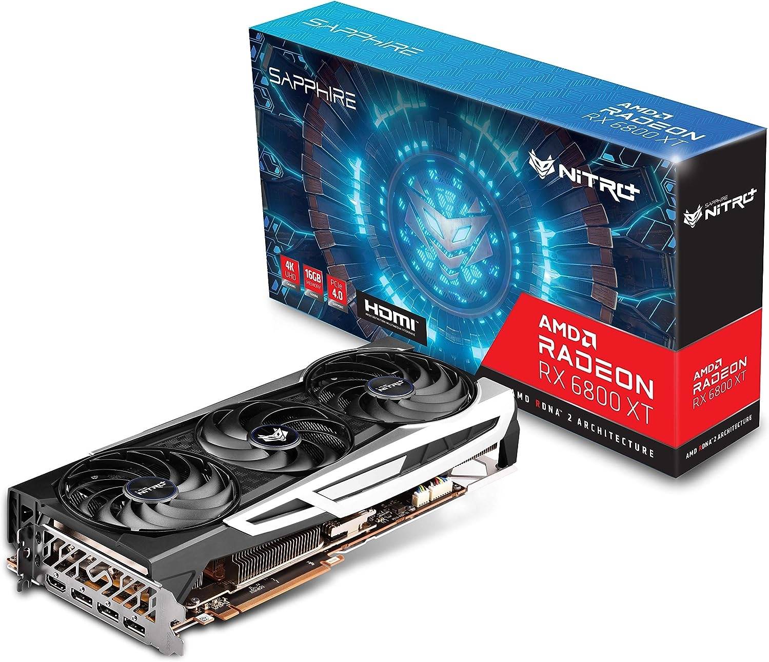 SAPPHIRE Nitro+ AMD Radeon RX 6800 XT OC Gaming Graphics Card, With 16GB GDDR6 RAM Size, 2360 MHz Clock Speed, 4608 Stream Processor, 256 Bit, 16 Gbps Speed, Displayport | S88-IE438-00SA