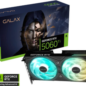 Galax GeForce RTX 5060 Ti EX Graphics Card, 8GB GDDR7 128-bit Memory, 2617 MHz Boost Clock, 28Gbps Memory Speed, 4608 CUDA Cores, PCI-Express 5.0 | 56ISN8MDCREX