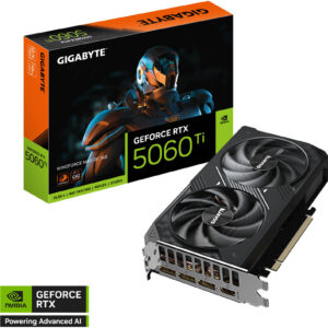 GIGABYTE GeForce RTX 5060 Ti WINDFORCE MAX OC 16GB Graphics Card, GDDR7 128-Bit Memory, 2587 MHz Core Clock, 28 Gbps Memory Clock, 4608 CUDA Cores, PCI Express 5.0 | GV-N506TWF2MAX OC-16GD