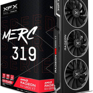 XFX AMD Radeon RX 6800 XT Speedster MERC 319 CORE Gaming Graphics Card, 16GB GDDR6 256bit Memory, 2250 MHz Boost Clock, 16 Gbps Memory Clock, RDNA 2 Arch, PCI-E 4.0, HDMI 2.1, DP 1.4 | RX-68XTALFD9