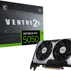MSI GeForce RTX 5050 8G VENTUS 2X OC 8GB Graphics Card, GDDR6 128-Bit Memory, 2602 MHz Engine Clock, 20 Gbps Memory Clock, 2560 CUDA Cores, PCI Express Gen 5 x16 | 912-V538-010