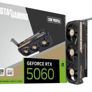 ZOTAC GAMING GeForce RTX 5060 Low Profile Graphics Card, 8GB GDDR7 128-Bit Memory, 2497 MHz Engine Clock, 28 Gbps Memory Clock, 3840 CUDA Cores, PCI Express 5.0 x8 | ZT-B50600L-10L