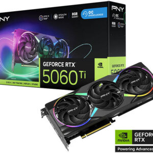 PNY GeForce RTX 5060 Ti 8GB EPIC-X RGB Overclocked Triple Fan Graphics Card, 8GB GDDR7 128-Bit Memory, 2407MHz Clock Speed, 4608 CUDA Cores, 8x PCI-Express 5.0 | VCG5060T8TFXXPB1-O